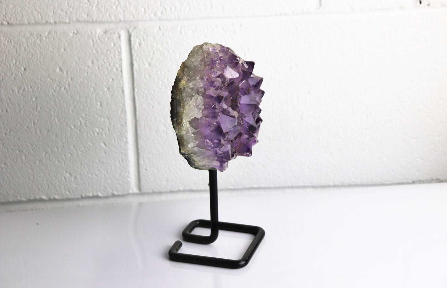 9) Large Amethyst Crystal On Metal Stand