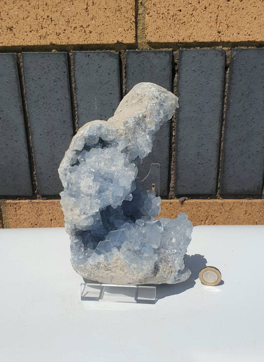 68) Large Celestite Crystal Natural Cluster