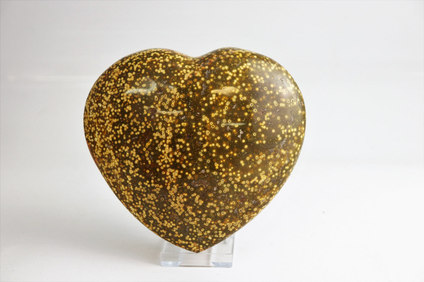 26) Large Ocean Jasper Crystal Heart  - Great Romantic Gift