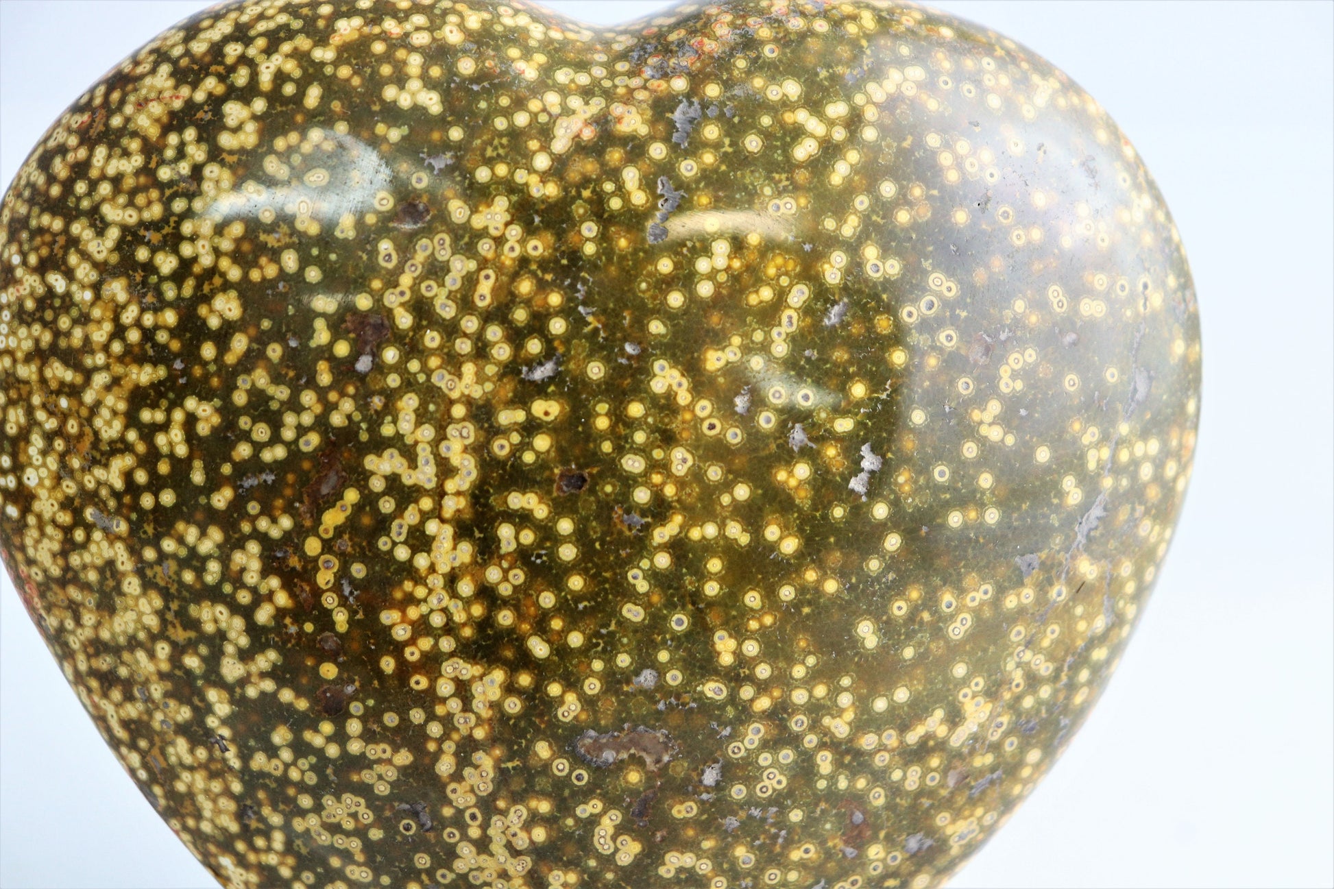 large crystal heart ocean jasper