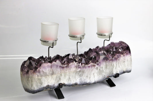 large amethyst candle holder unique home interior decor Christmas dining accessories