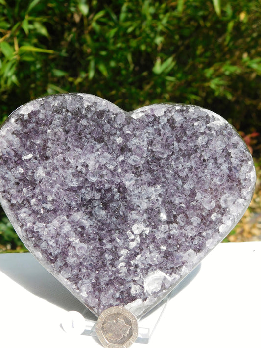 Large Amethyst Crystal Heart Purple Quartz Geode Great Romantic Gift christmas