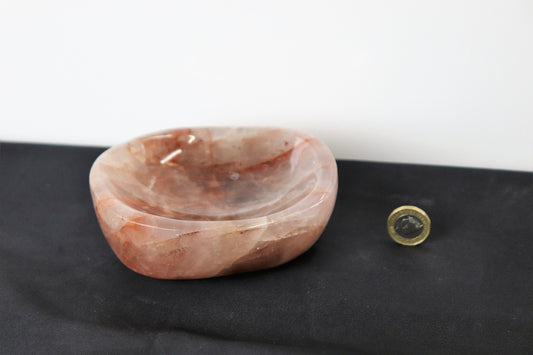 5) Red Hematoid Quartz Crystal Bowl / Soap Dish
