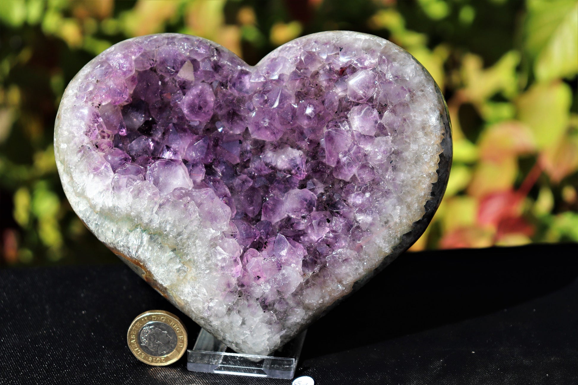 Amethyst Crystal Heart Purple Quartz Geode Great Christmas Gift