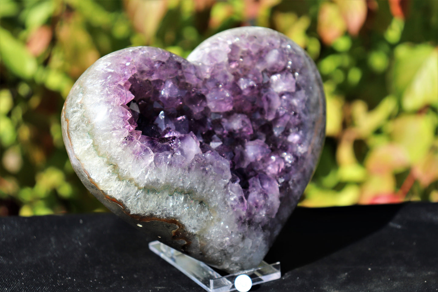 large amethyst crystal heart