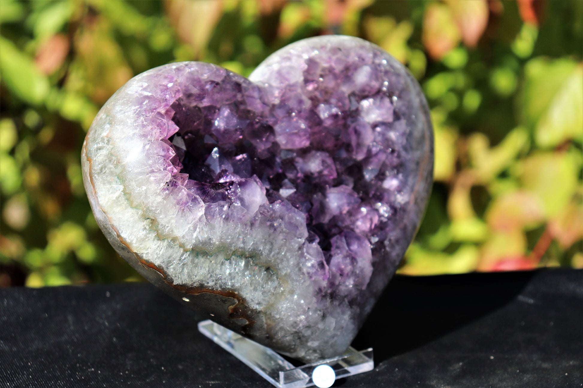 large amethyst crystal heart