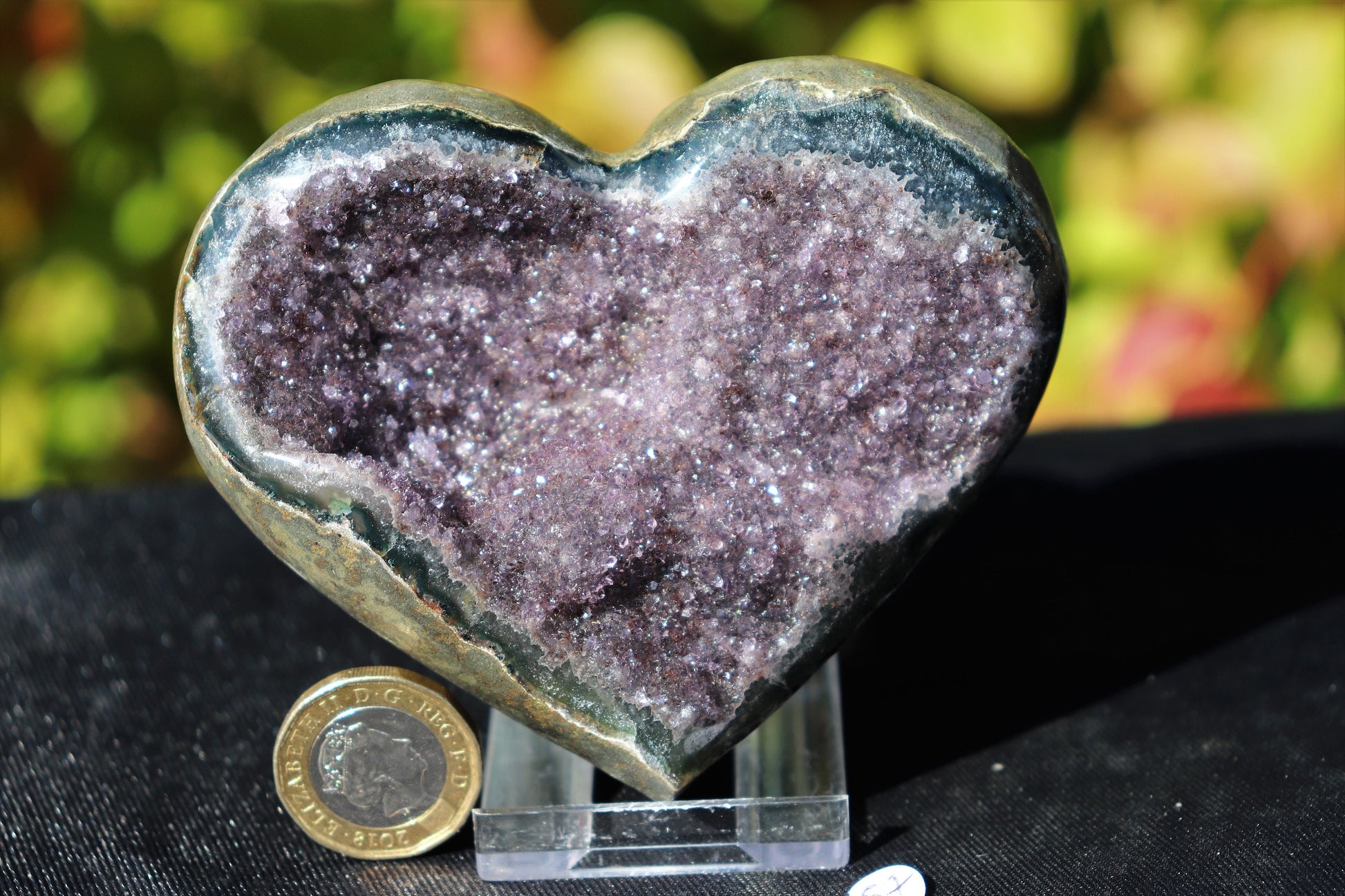 Amethyst Crystal Heart Purple Quartz Geode Great Christmas Gift