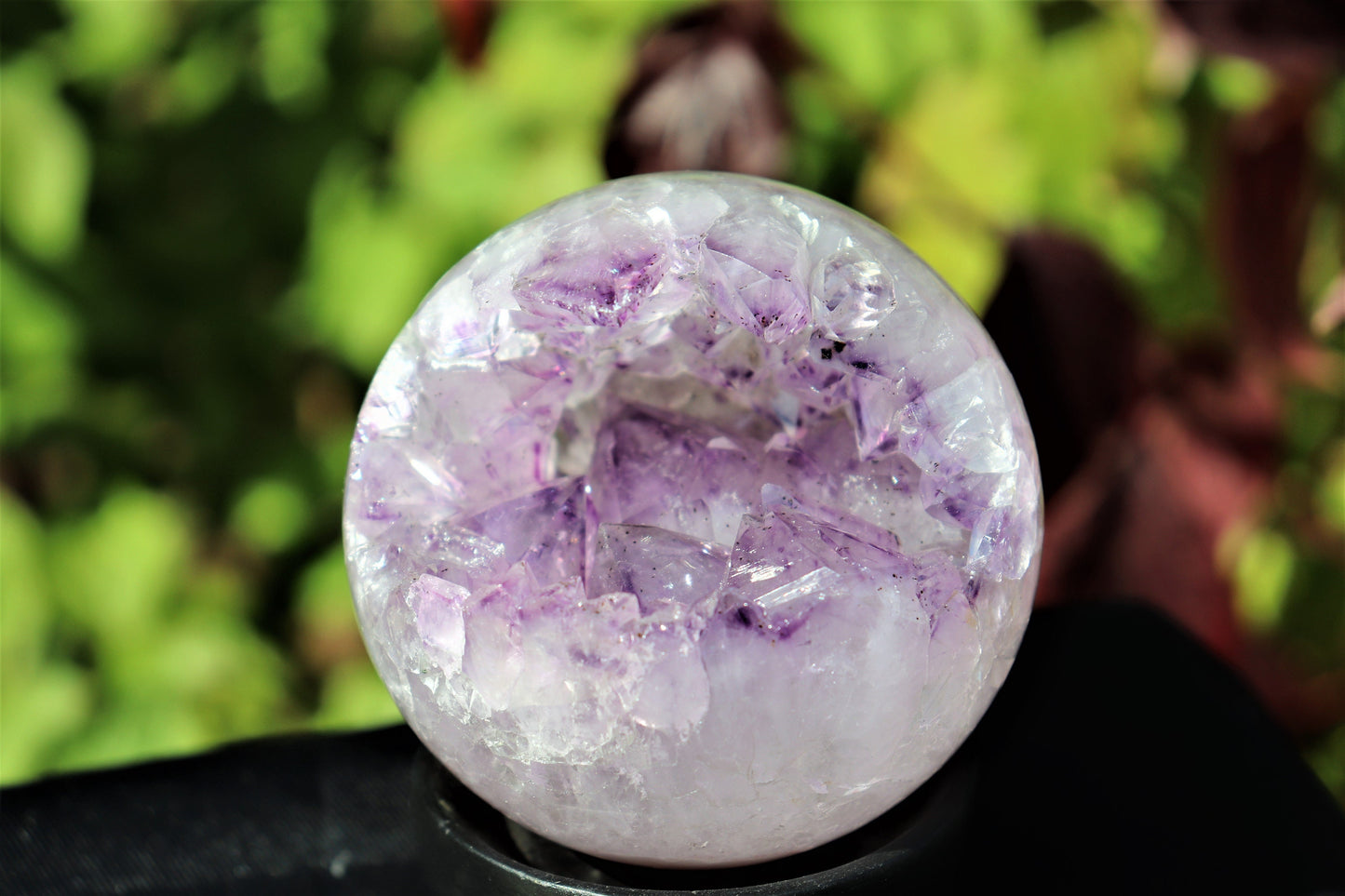 18) Amethyst Quartz Crystal Sphere  ~ Natural Art Home Decor