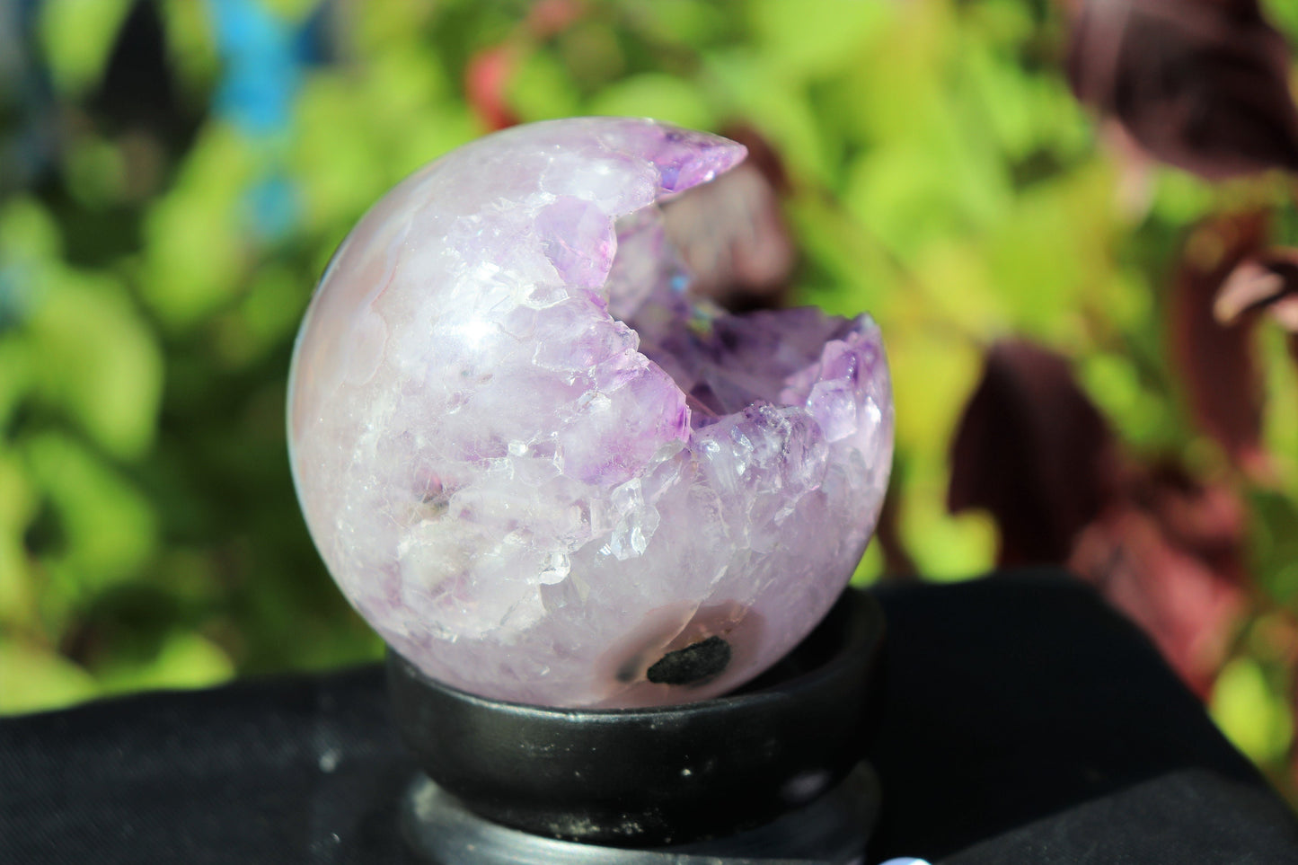18) Amethyst Quartz Crystal Sphere  ~ Natural Art Home Decor