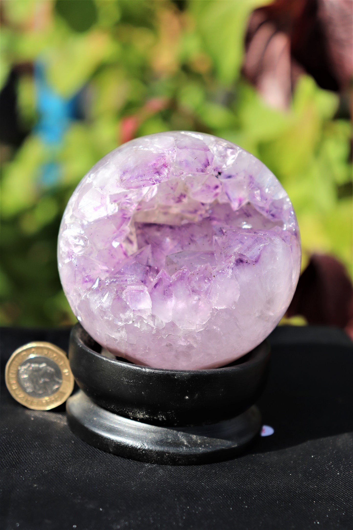 18) Amethyst Quartz Crystal Sphere  ~ Natural Art Home Decor