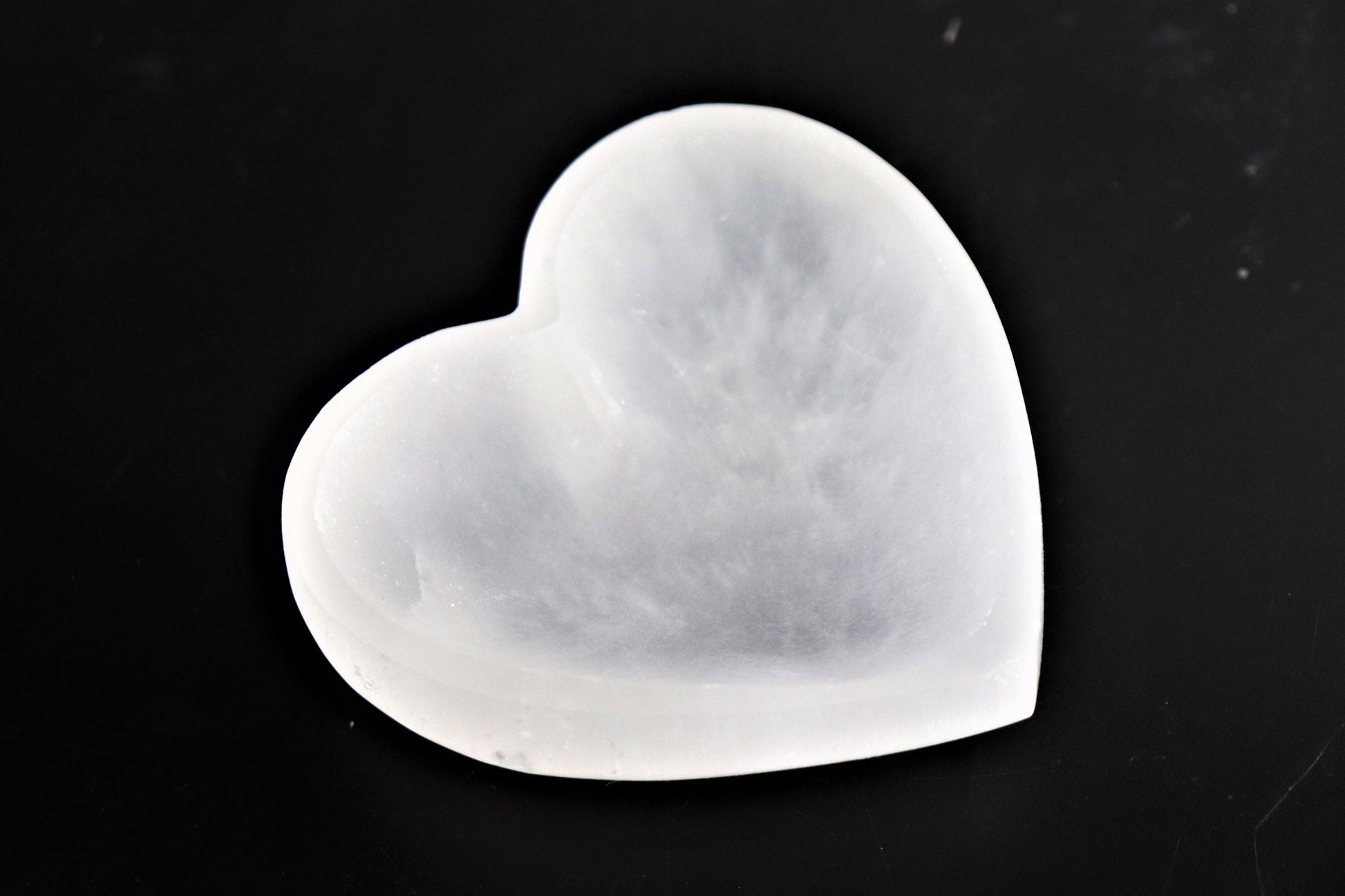 selenite heart crystal bowl