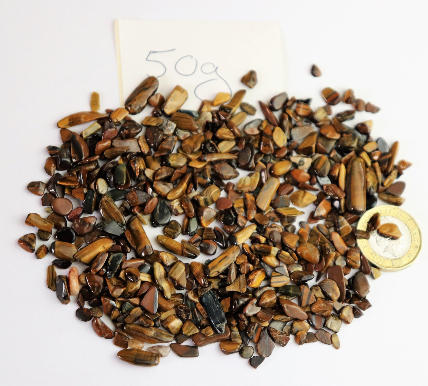 Extra Small Tiger Eye Crystal Chips 50g Bags - Arts Crafts