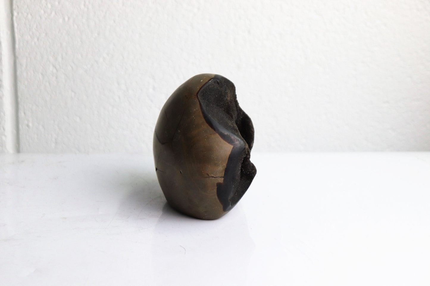 12) Black Septarian  Calcite Crystal