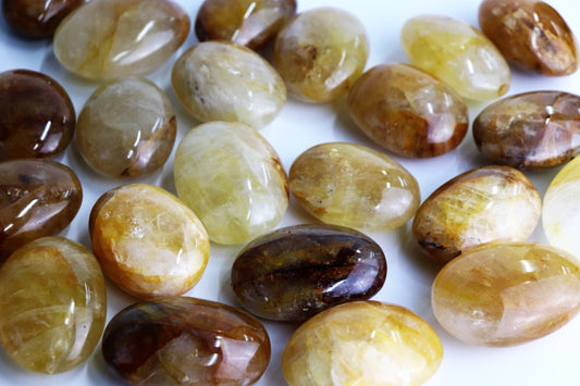 Golden Healer Quartz  Crystal Palmstone - Gallet Madagascar