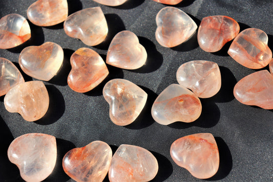 Red Hematoid Quartz Crystal Pocket Heart