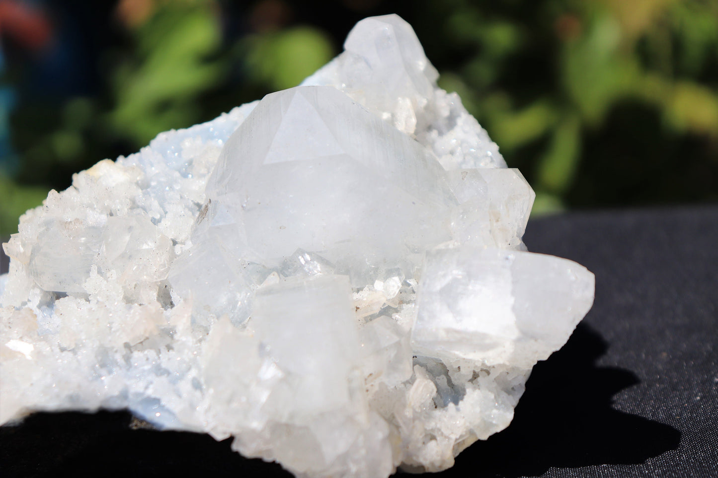 18) Blue Chalcedony  & Apophyllite Zeolite Crystal  - India  1.1 KG