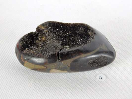4) Septarian Half Egg Calcite Crystal Palm Stone / Polished Tumble Stone Madagascar  - Home Decor