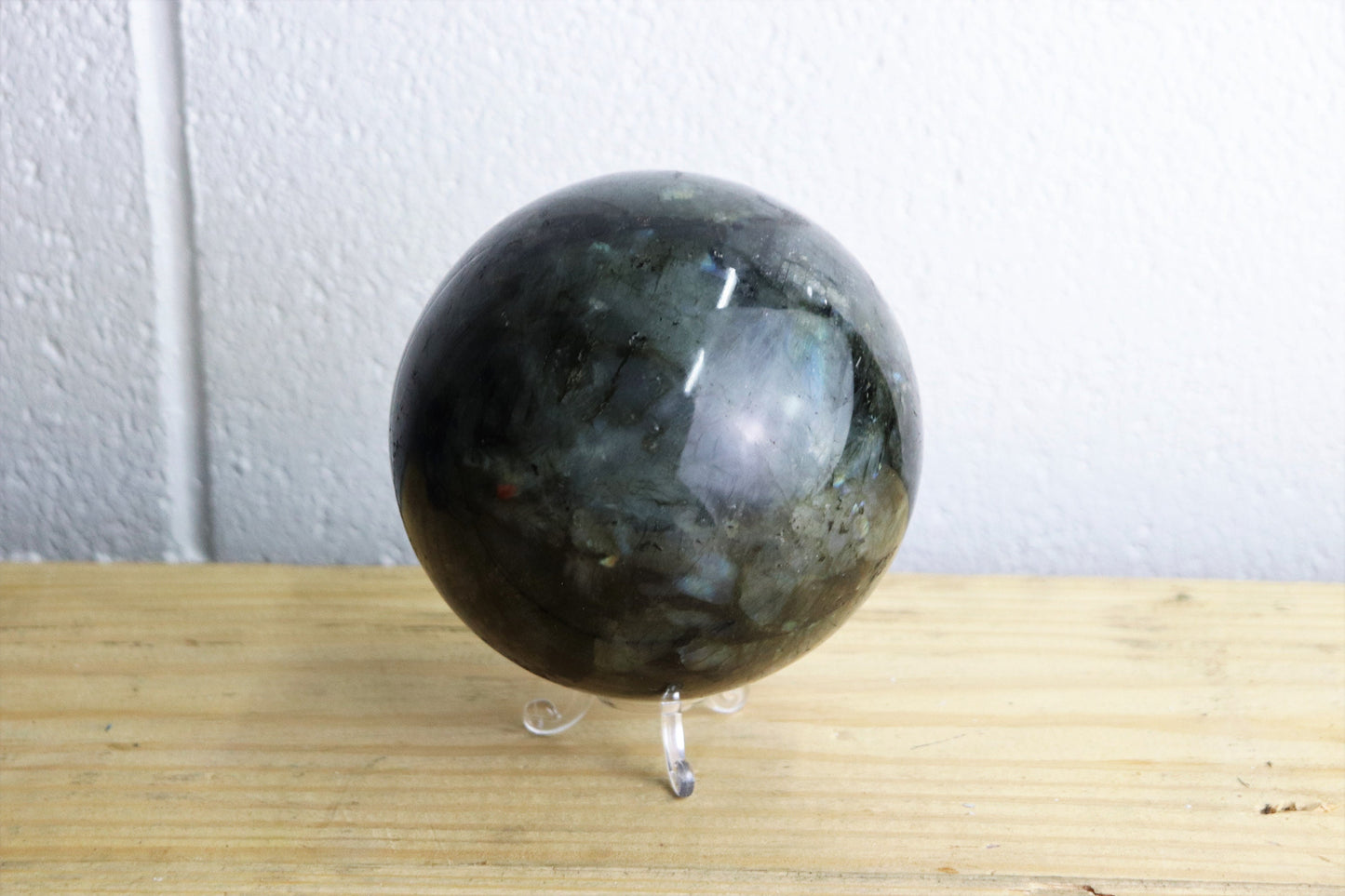 83) Large Labradorite Crystal Sphere  4.75inch
