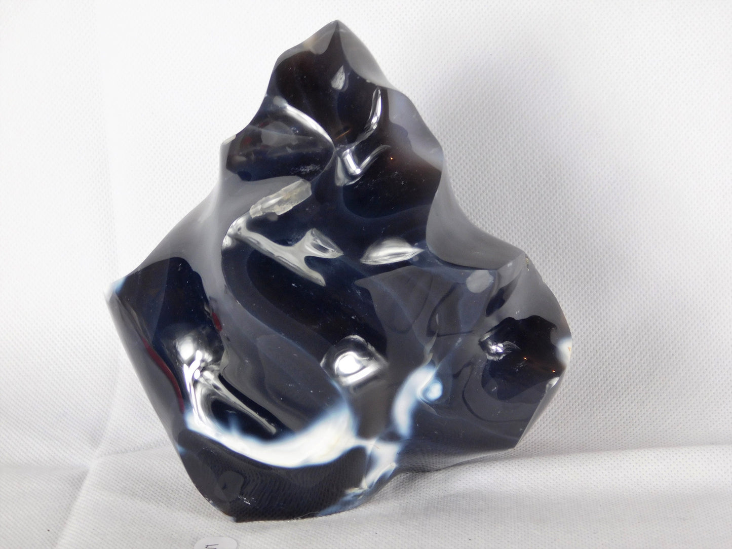 5) Large Natural Blue & White Agate Crystal  Great Gift Unique Home Art Décor