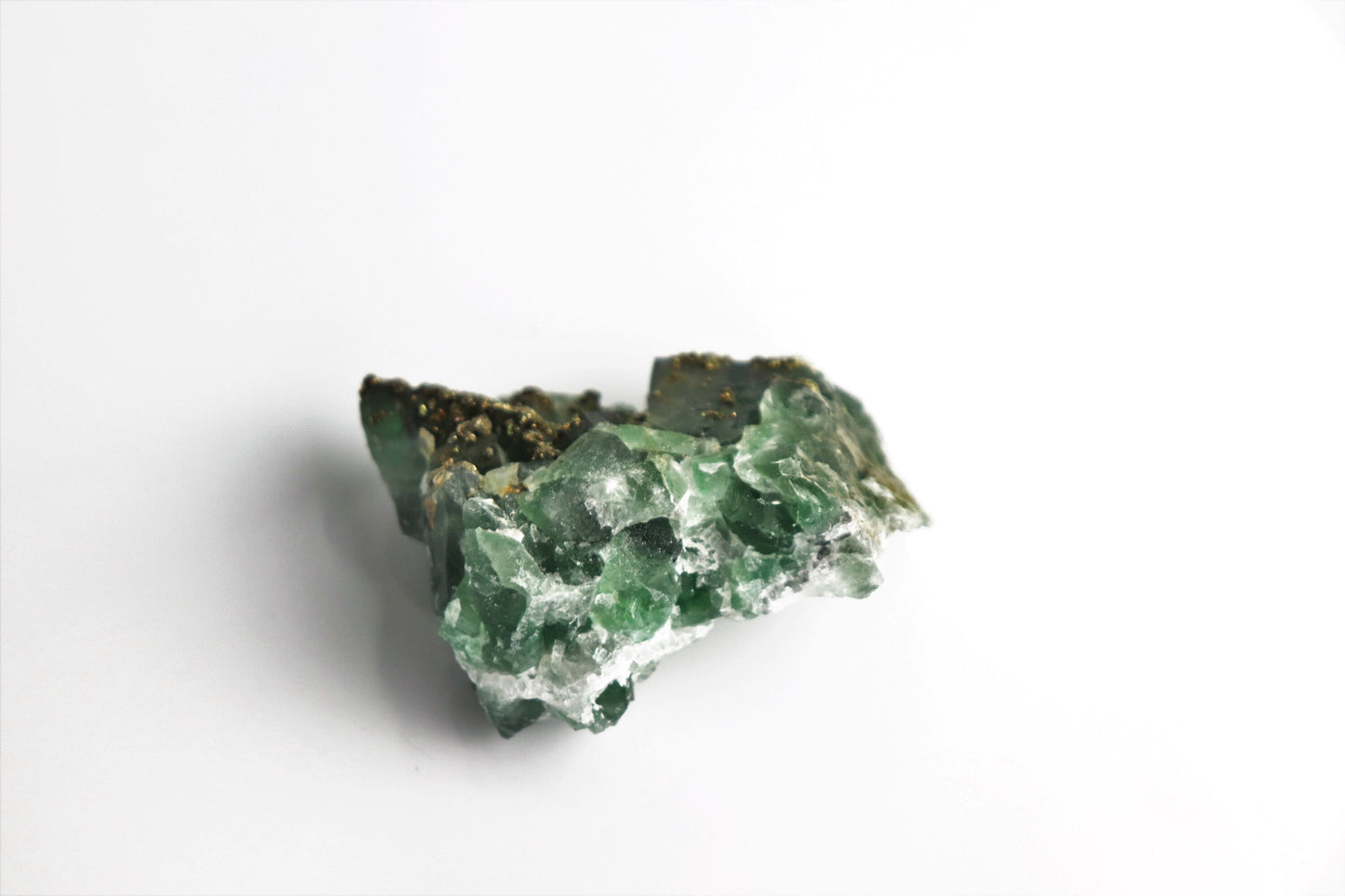 11) Fluorite Crystal + Pyrite Morocco