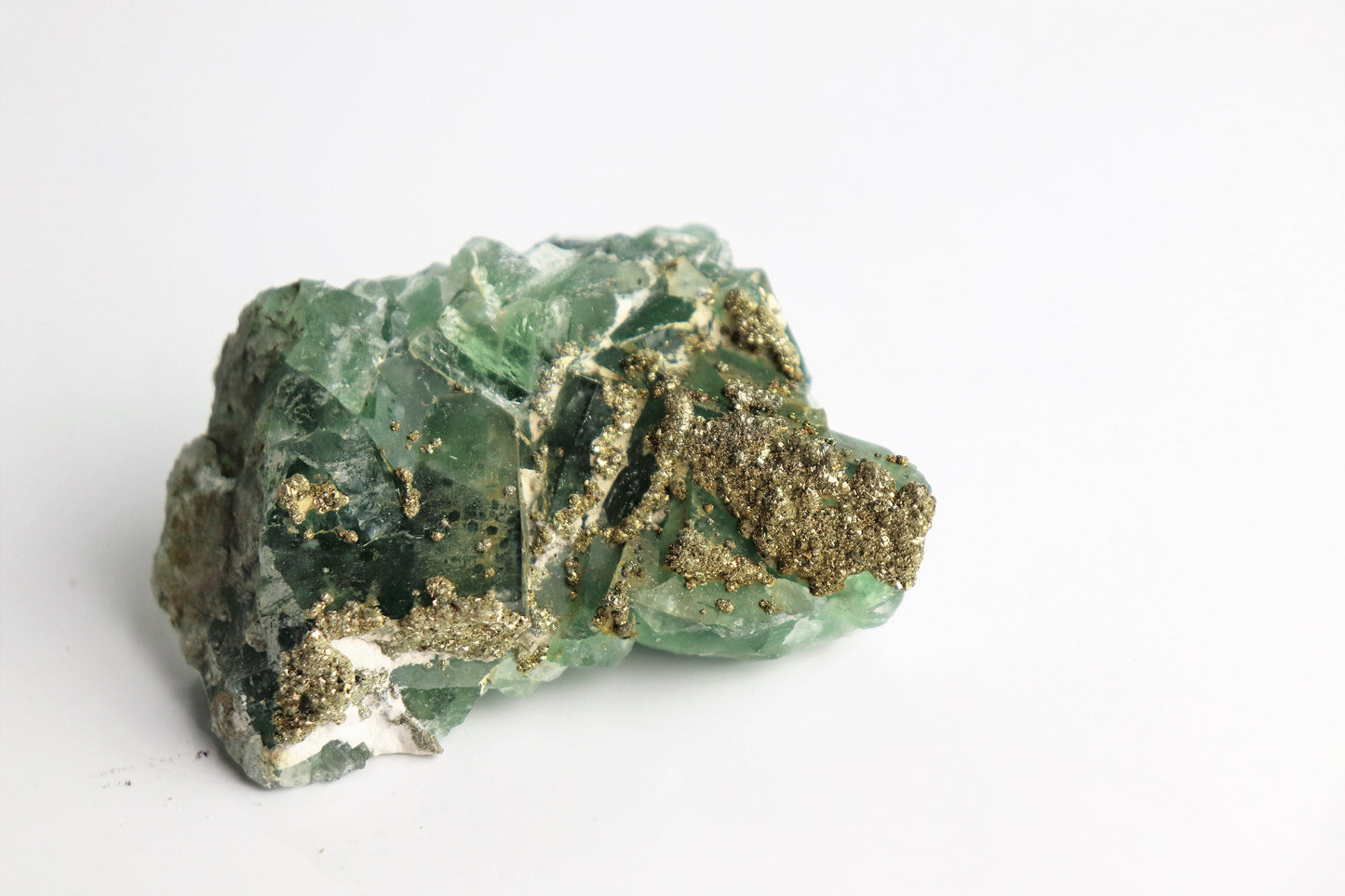 11) Fluorite Crystal + Pyrite Morocco