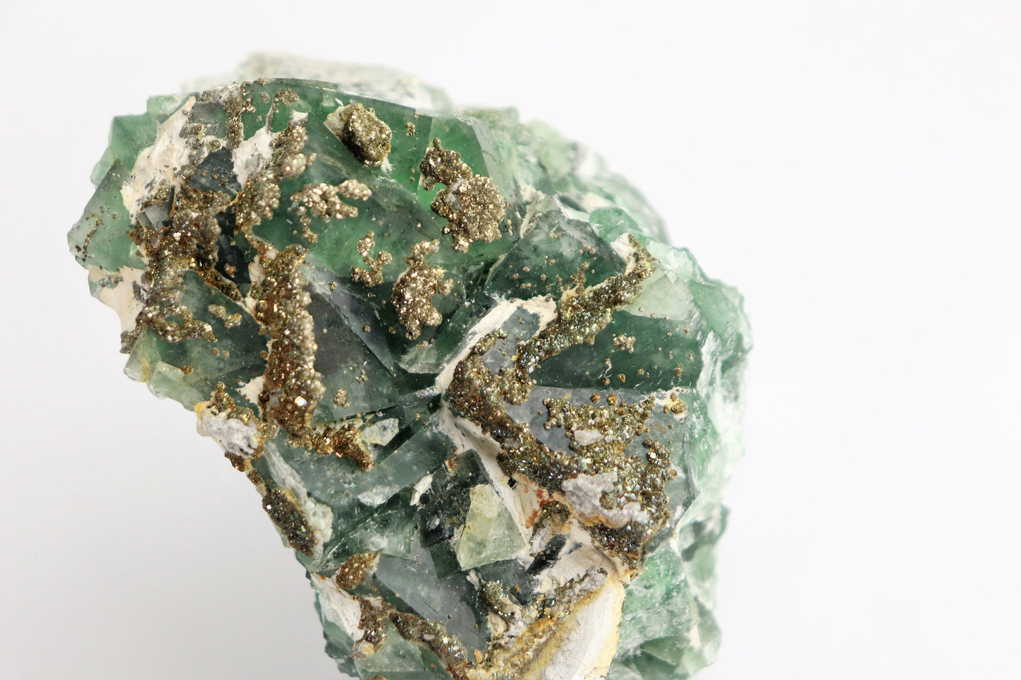 7) Fluorite Crystal + Pyrite Morocco