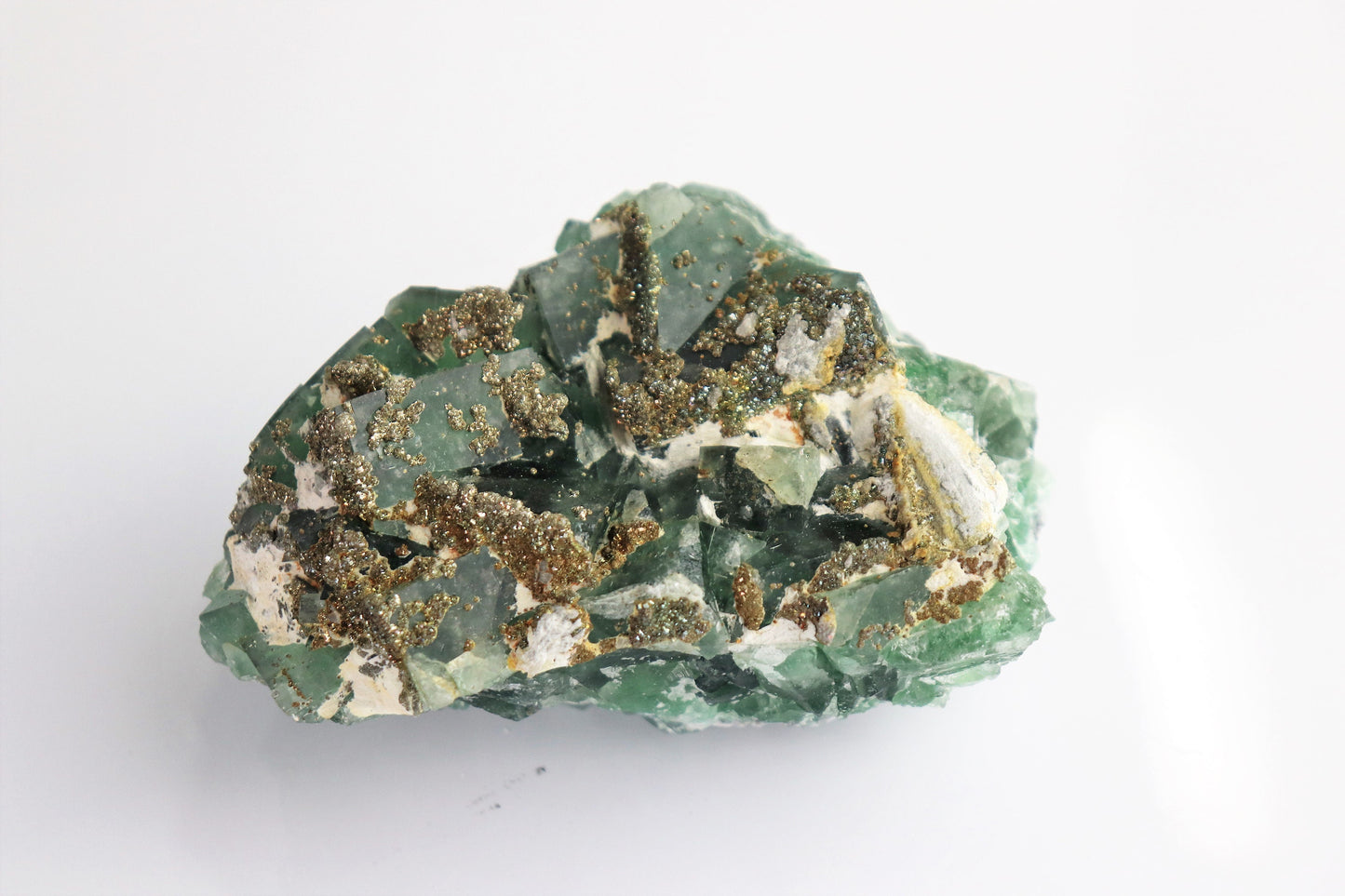 7) Fluorite Crystal + Pyrite Morocco
