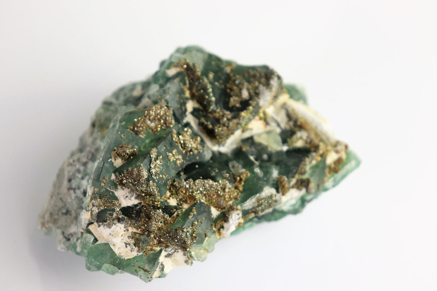 7) Fluorite Crystal + Pyrite Morocco