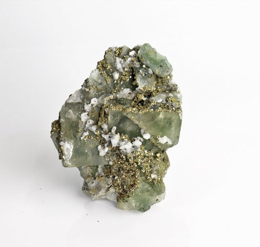 2) Fluorite Crystal + Pyrite Morocco