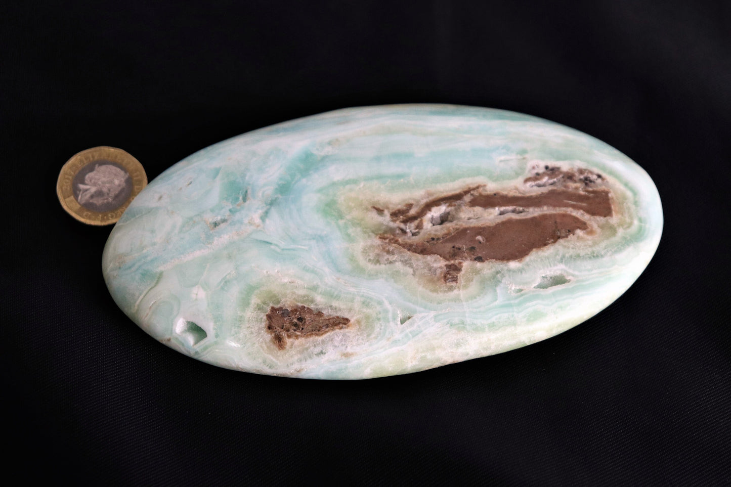 2) Hemimorphite Crystal Slice Palm Stone Extra Large