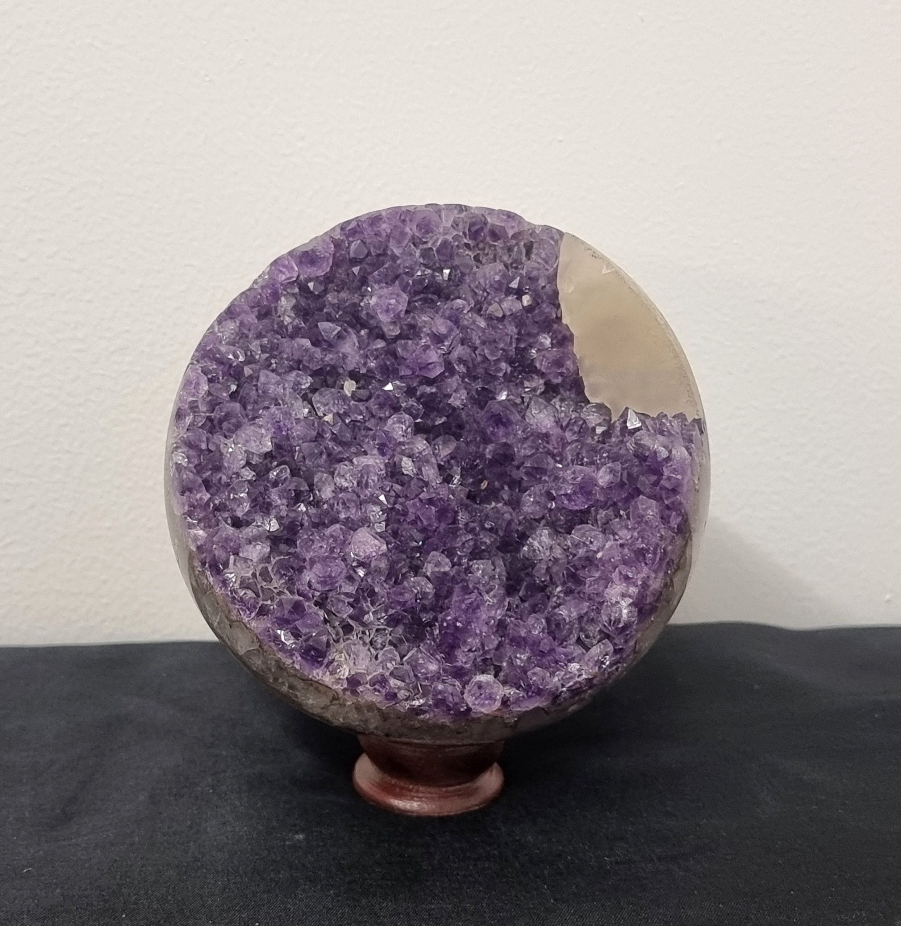 Premium Large Amethyst Crystal Geode Sphere – Distinction Crystals