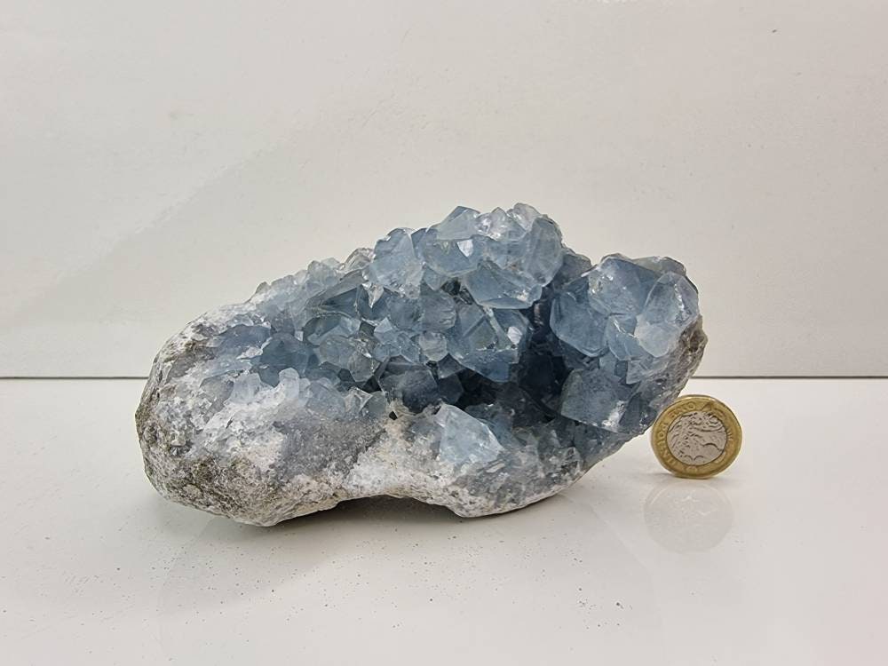 44) Large Celestite Crystal Natural Cluster