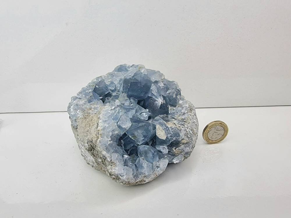 14) Large Celestite Crystal Natural Cluster