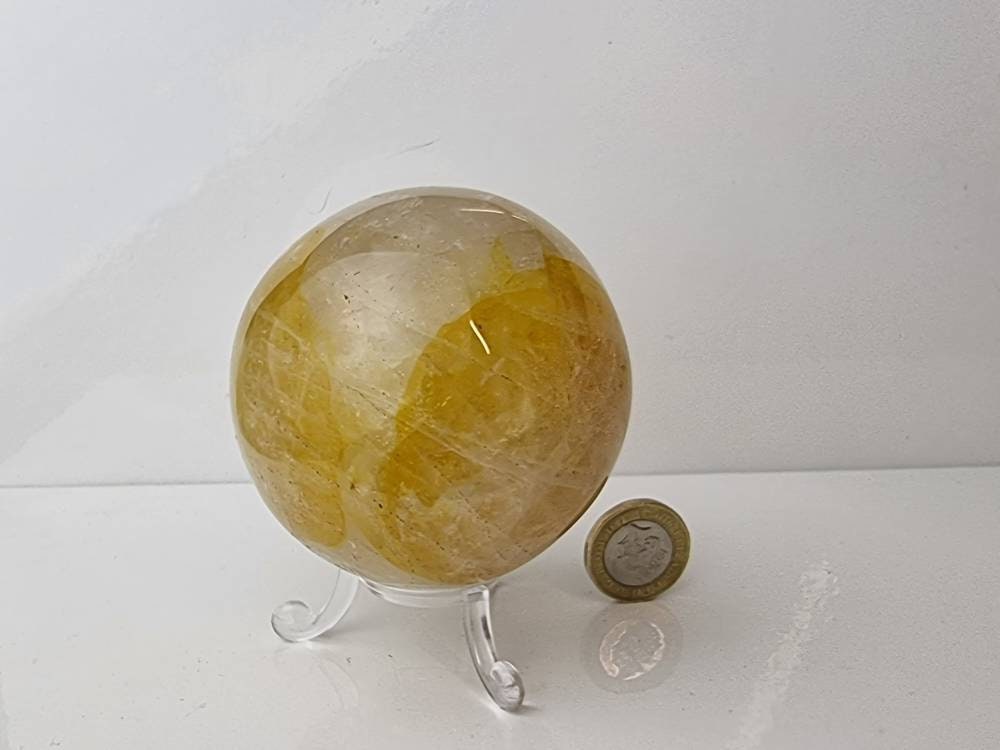 13) Golden Healer Quartz Crystal Sphere
