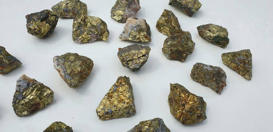 Chalcopyrite on Quartz Crystal