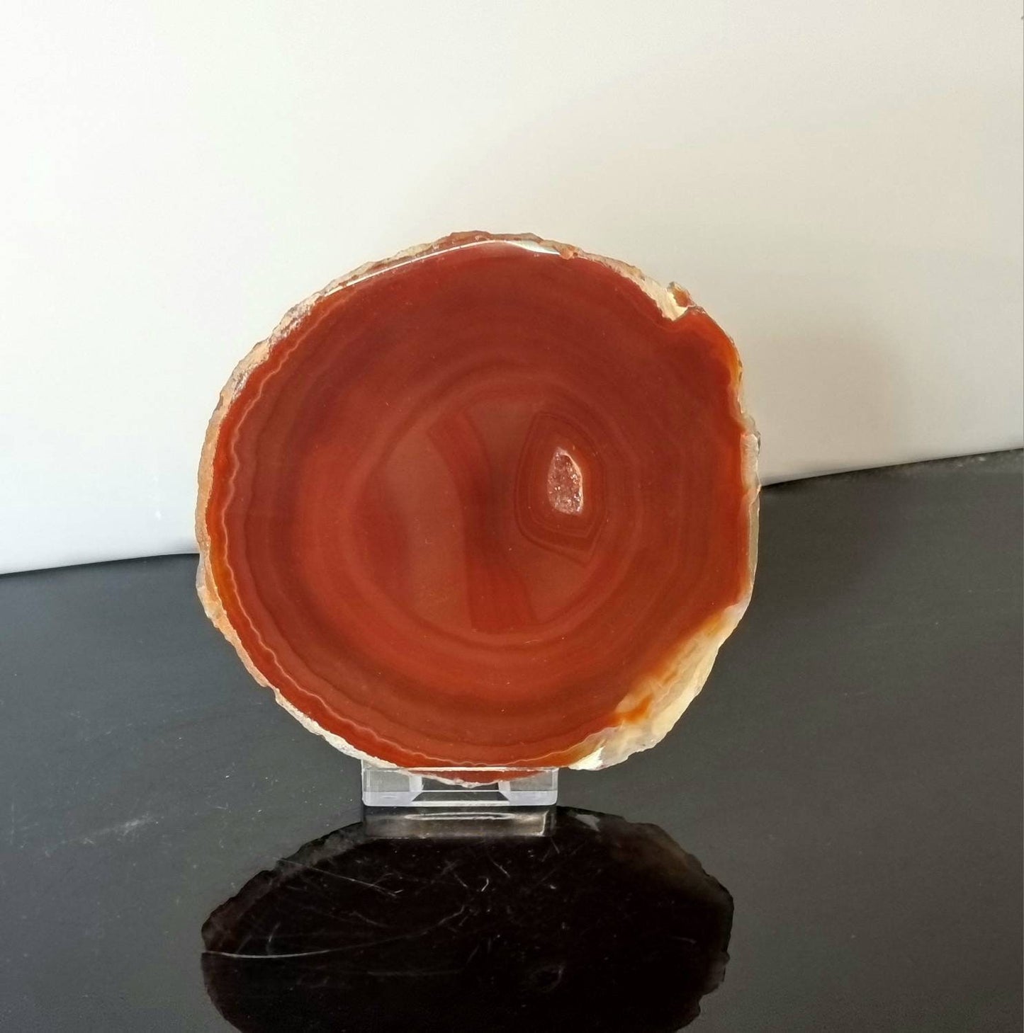 ASD23) Large Agate Crystal Slice Red / Orange