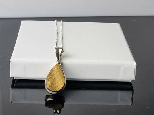 tigers eye raw necklace