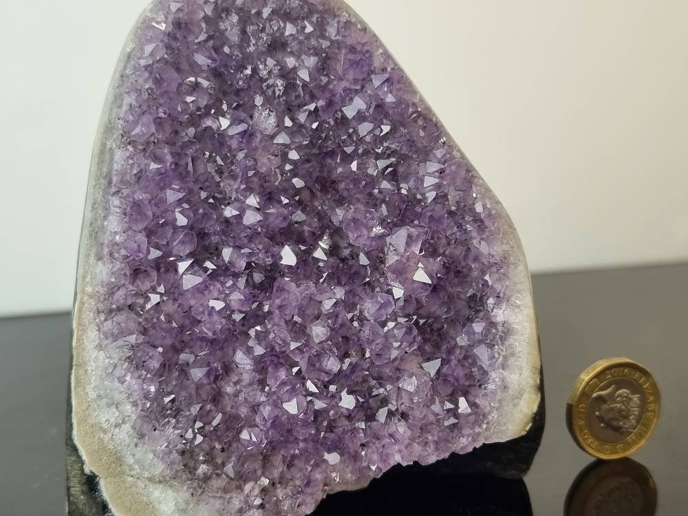 AMU10) Amethyst Crystal Quartz Geode Uruguayan