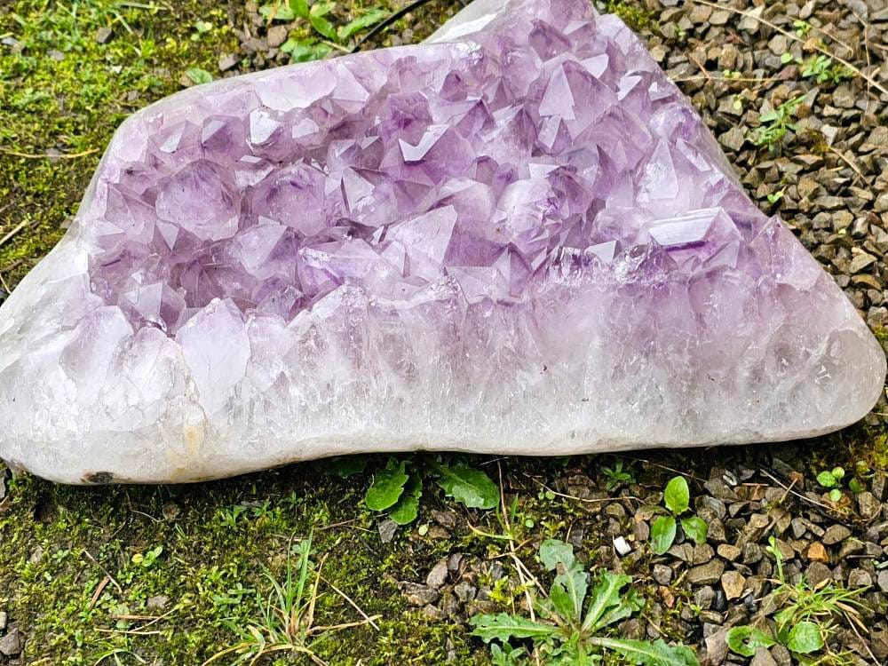 large amethyst crystal bed