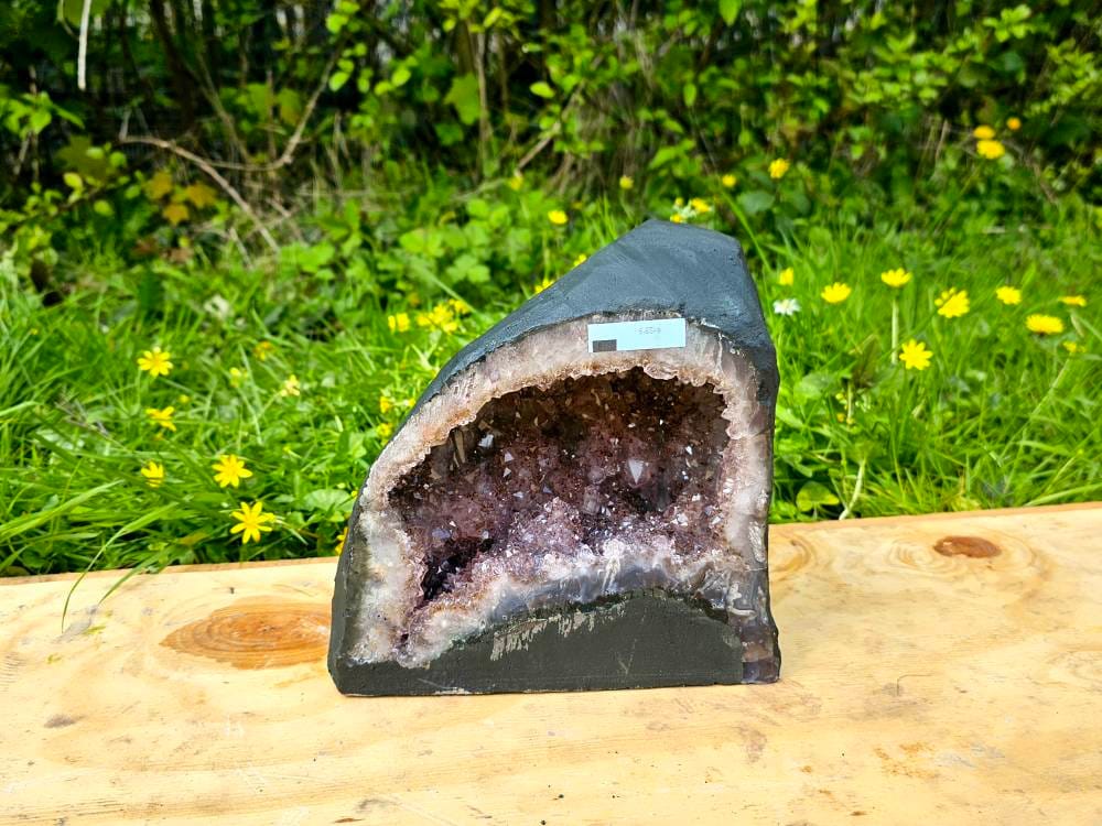 small amethyst crystal geode church