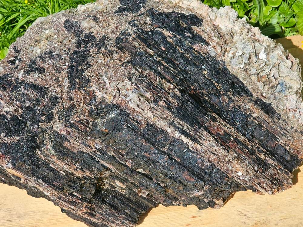 black tourmaline with golden mica