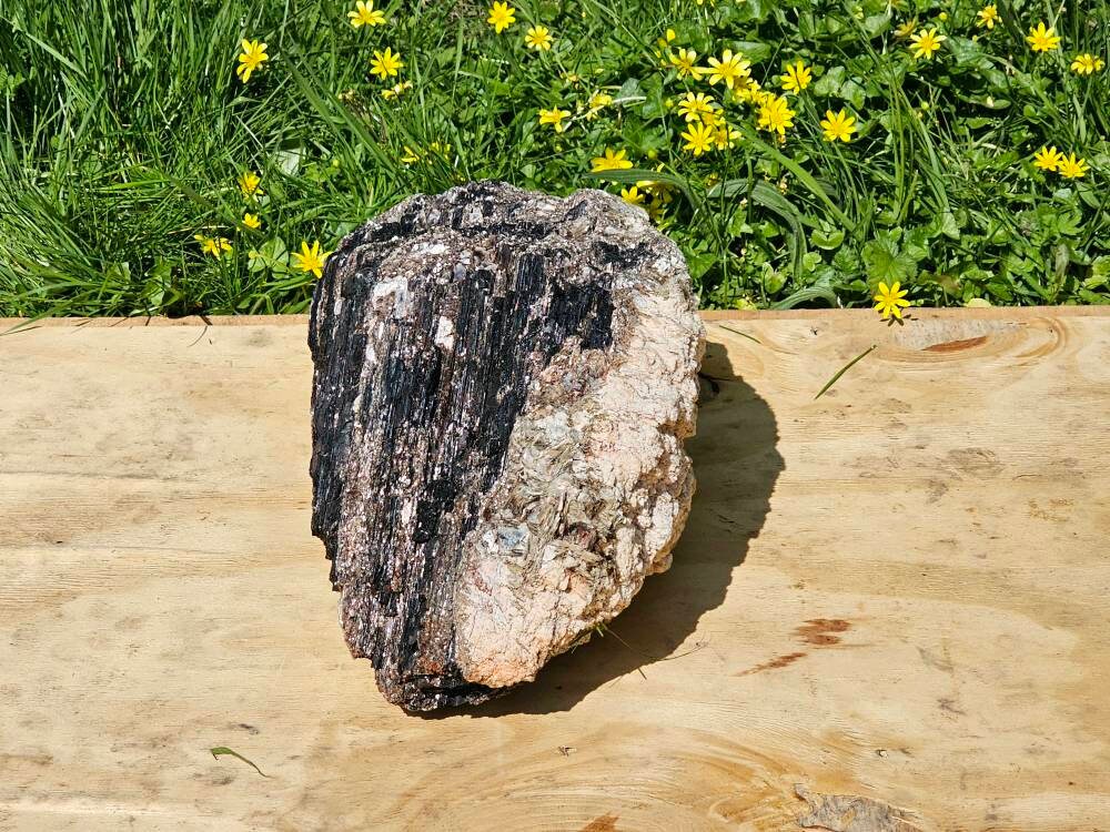 Very Large Black Tourmaline Crystal With Mica  16.7 KG
