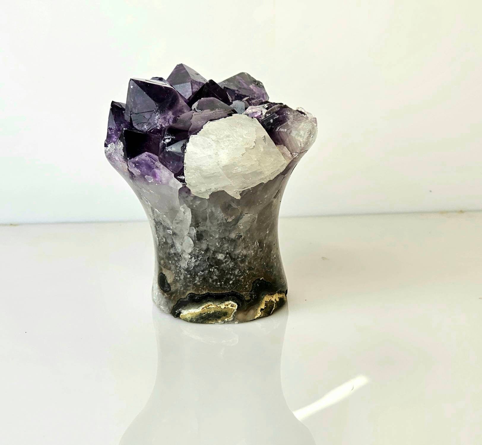 amethyst flower with calcite