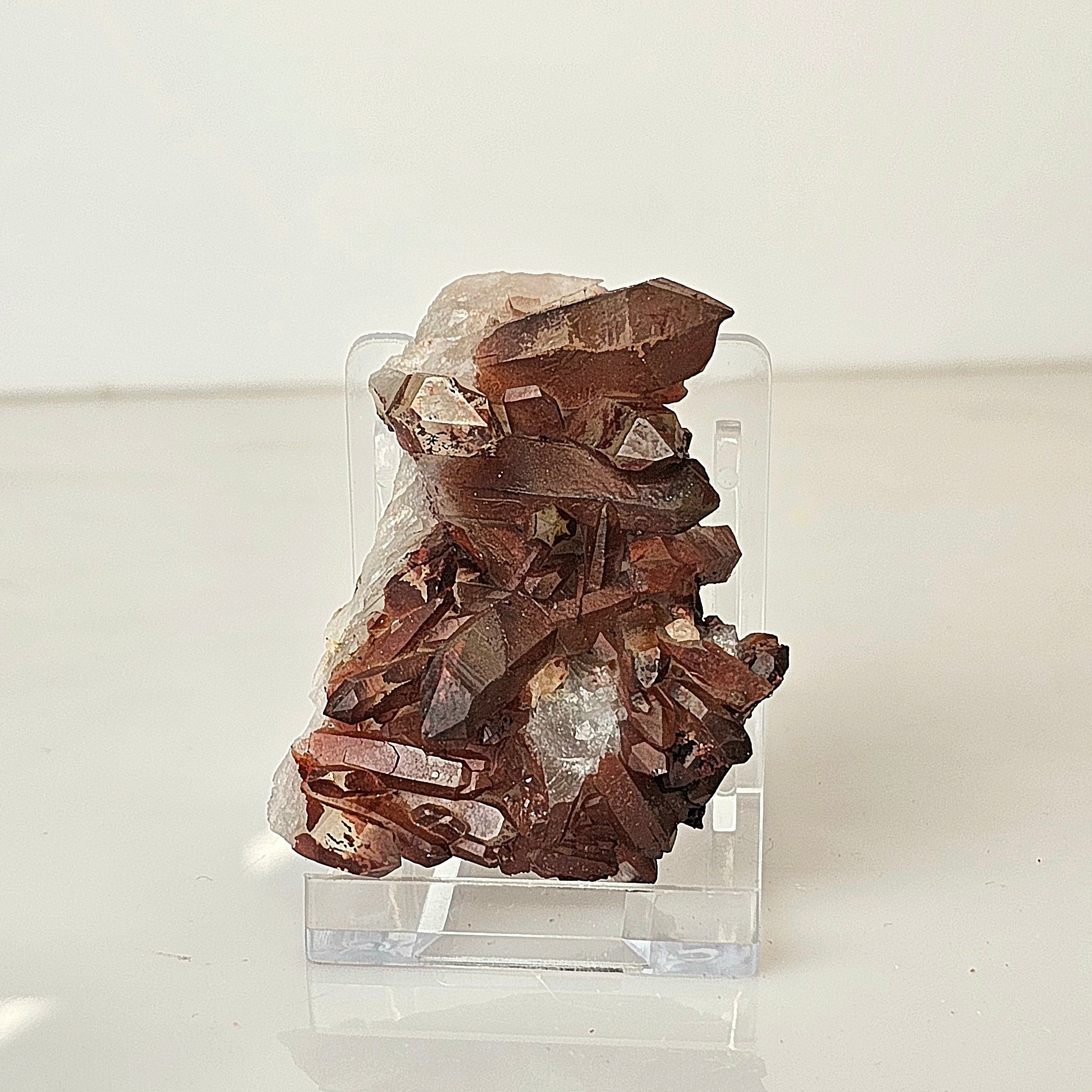12) Hematite Stained Quartz Crystal Cluster – Distinction Crystals