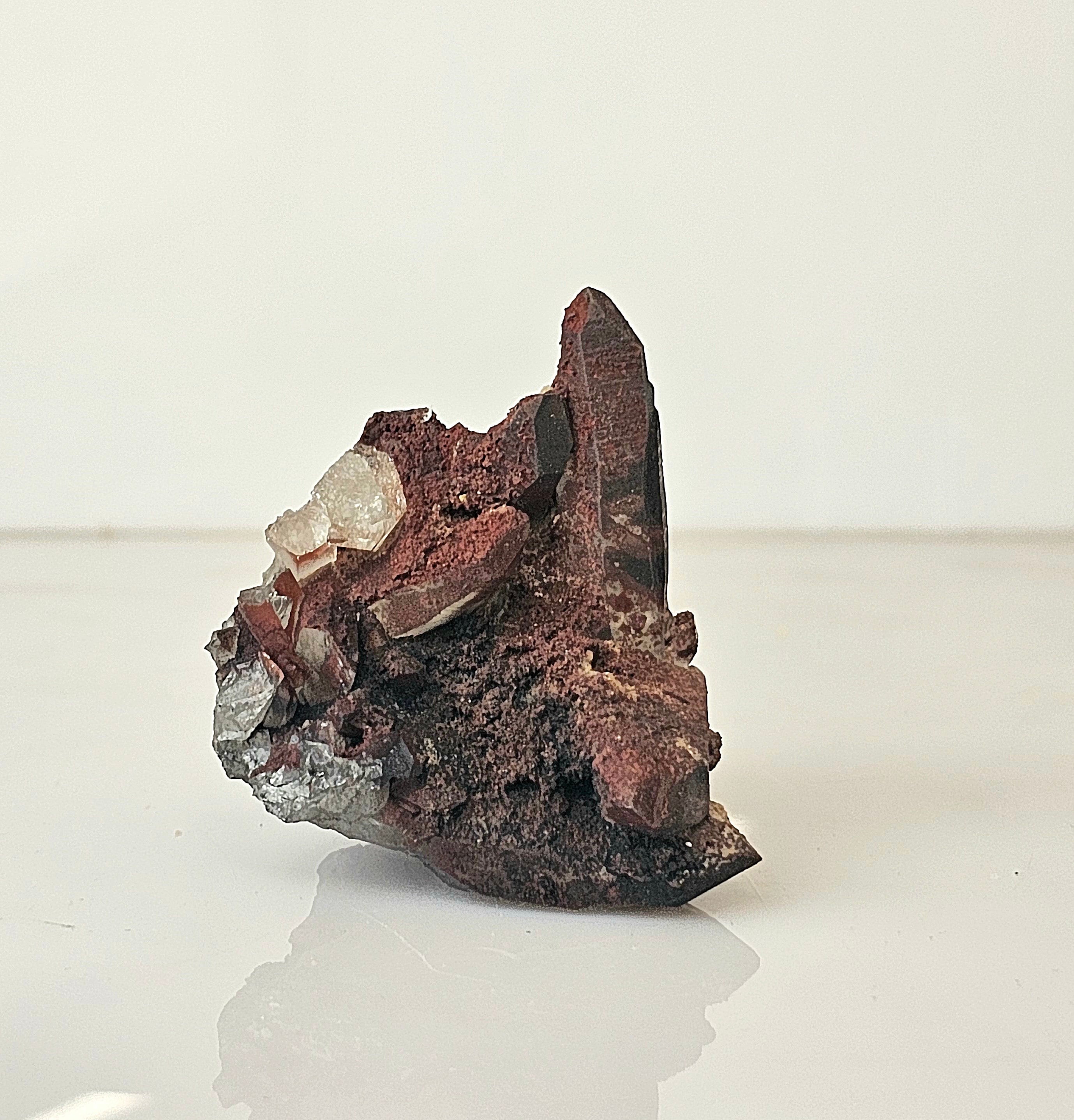 8) Hematite Stained Quartz Crystal Cluster – Distinction Crystals