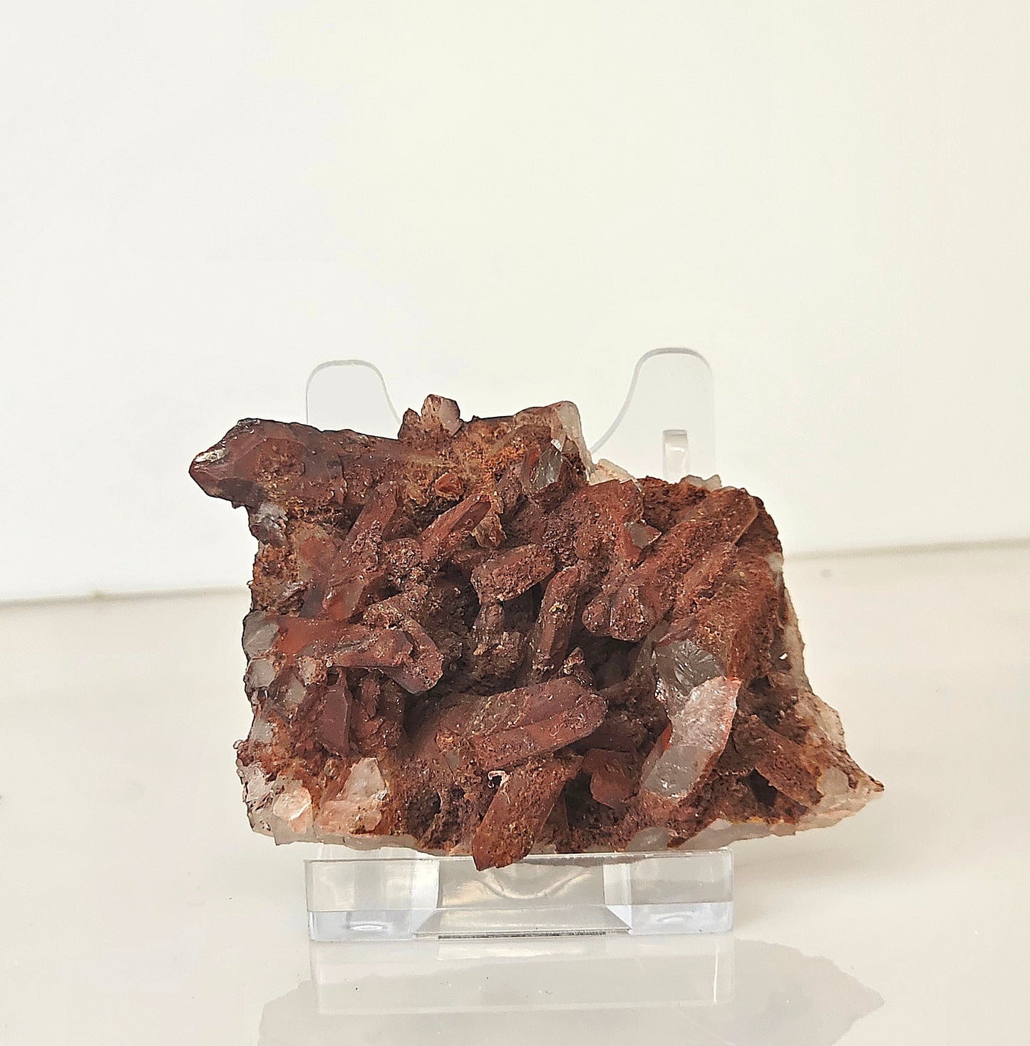 7) Hematite Stained Quartz Crystal Cluster