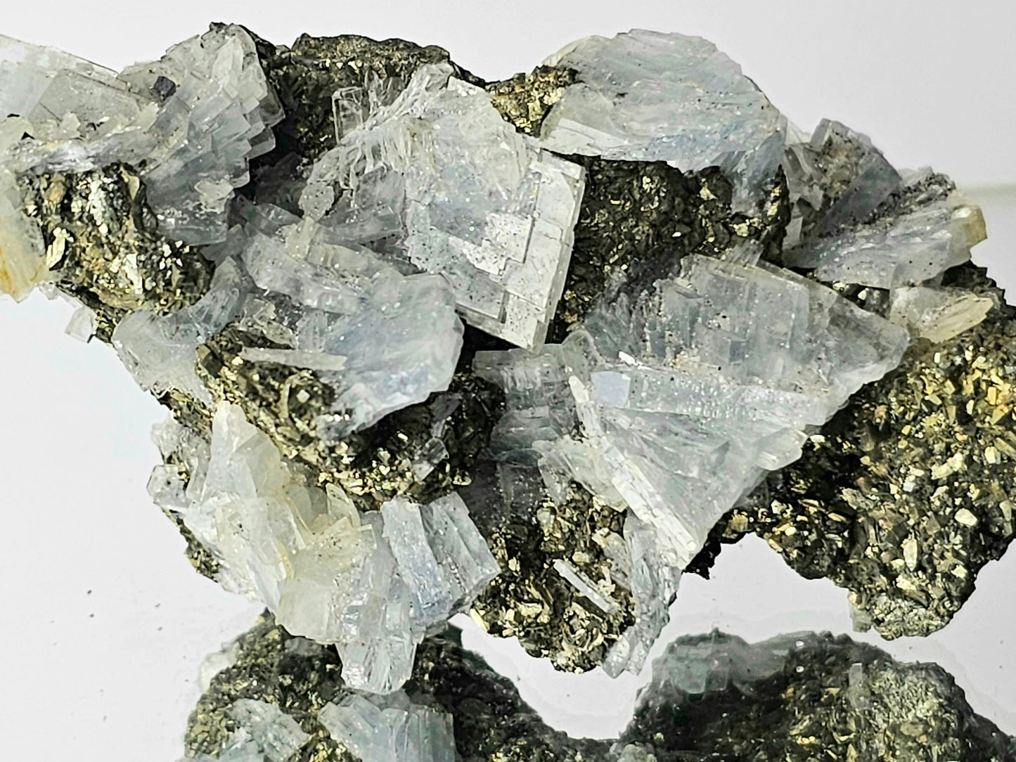 2) Blue Baryte Pyrite Crystal