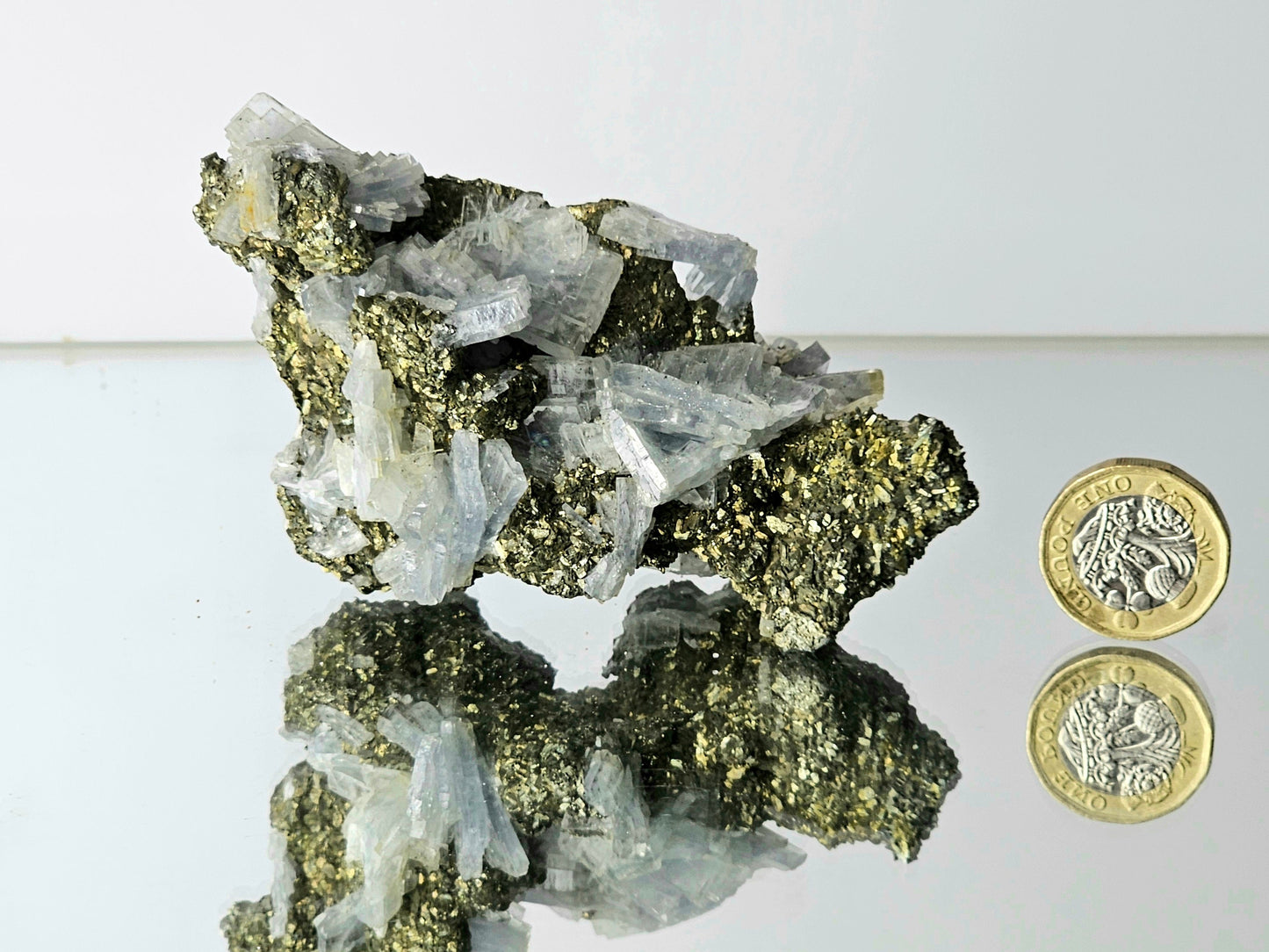 2) Blue Baryte Pyrite Crystal
