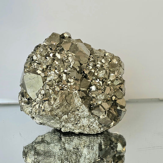 large pyrite crystal cluster from peru