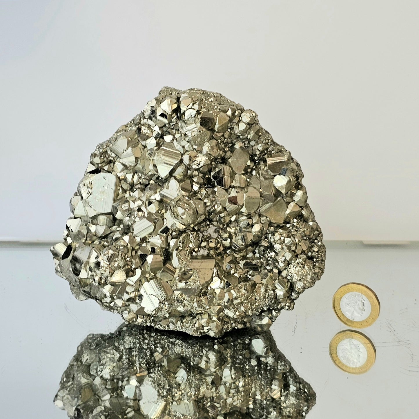 large pyrite crystal cluster